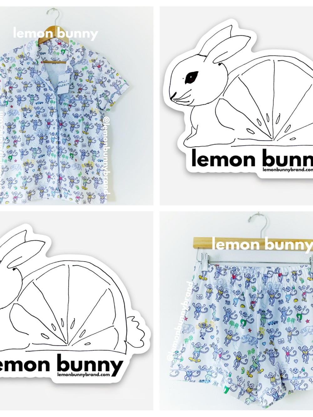 Roller Rabbit LA Monkey Polo Pajamas in White Size Small S Brand New NWT